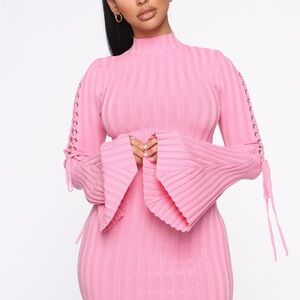 FashionNova Pink Ribbed Dress